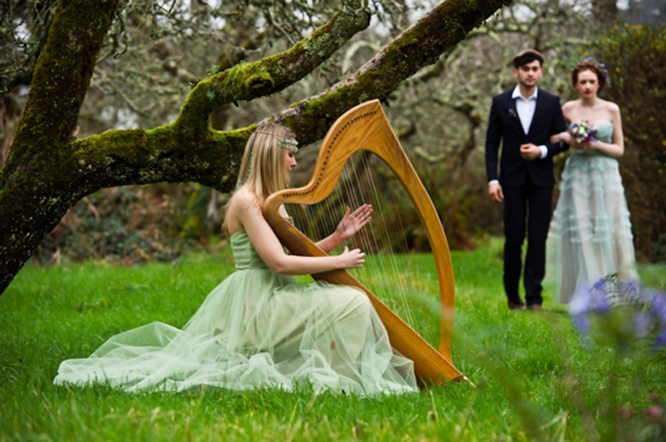 Harp Instrument at Irish Wedding