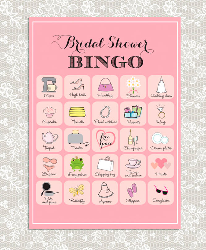 Bridal Shower Games Bingo