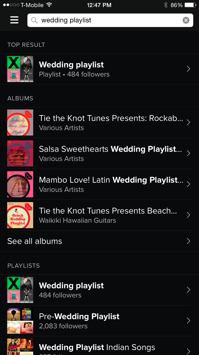 Wedding Apps Spotify