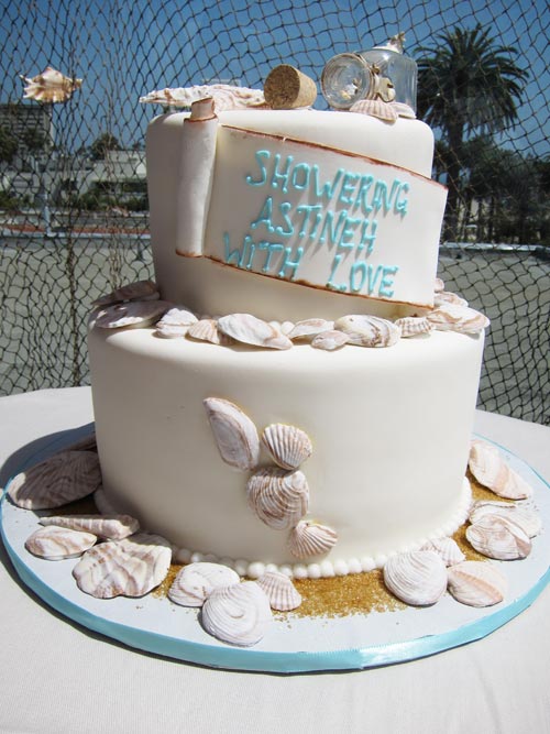 Beach & Seashell Themed Bridal Shower Cake by Cake Studio